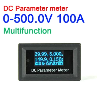 

OLED 12-in-1 DC 500v 100A wattmeter Power Meter Electrical Parameter Voltage Current Time Energy Capacity Temperature Tester