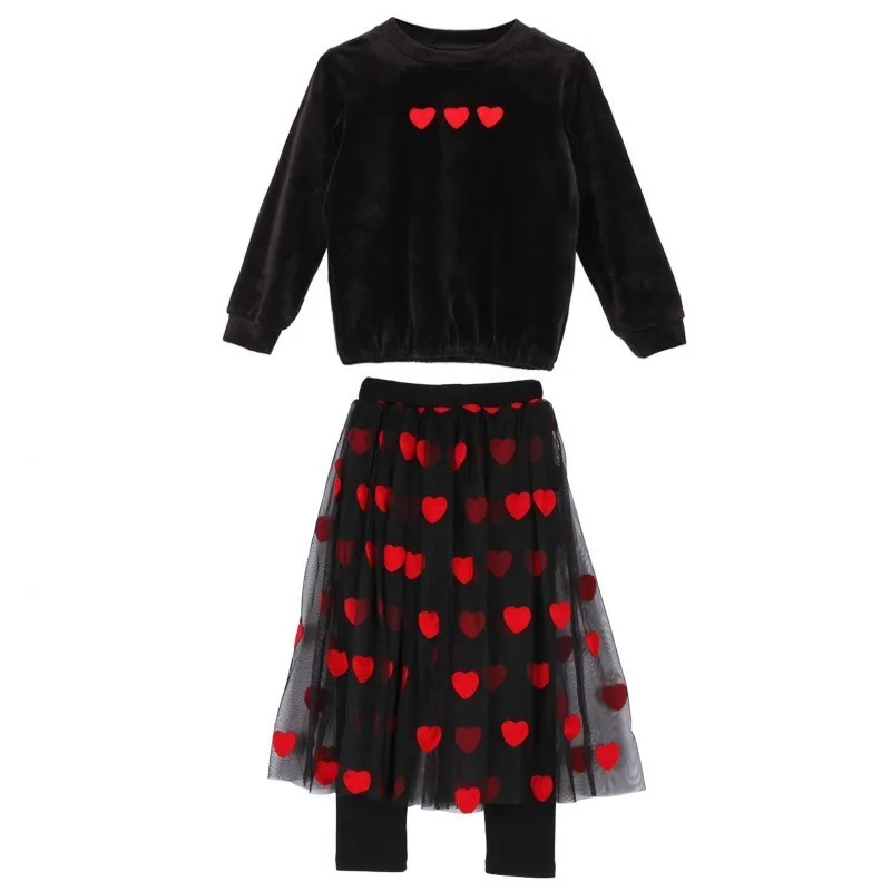 

Mom And Daughter Sets Fashion Love Print Pullover Tutu Skirt Mother And Daughter Clothes Baby Culotte Matching Family Outfits