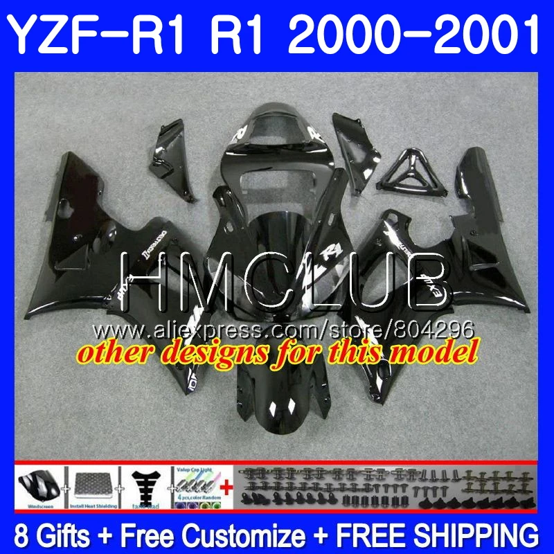 Bodys для YAMAHA YZF 1000 R 1 R1 00 01 Frame 108HM12 YZF1000 YZFR1 2000 2001 обтекатель синий белый!|Комбинезоны| |