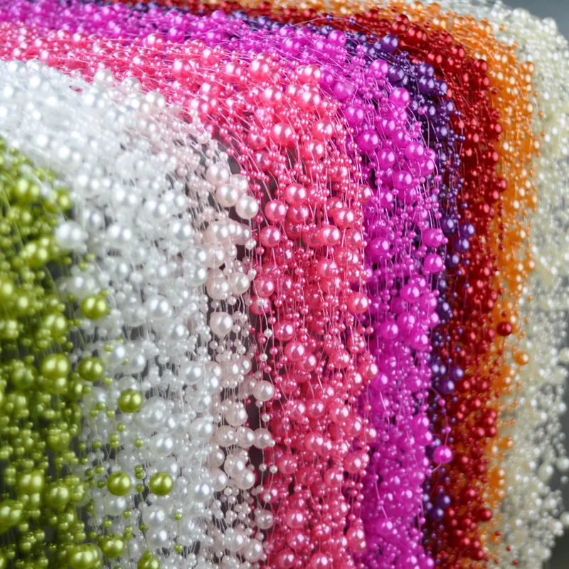

3MM/8MM Fishing Line Artificial Pearls Beads Handmade Accessories 1.2m for Wedding Decor Garland Brides Rope Plastic Gypsophila
