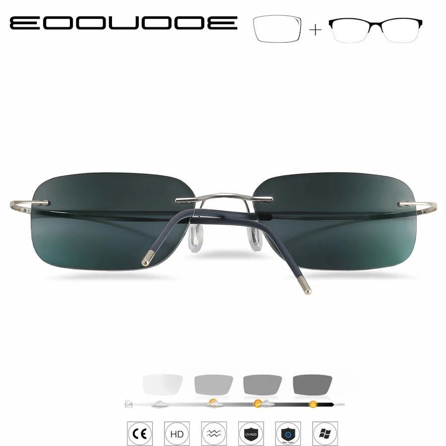 

Titanium Transition Sunglasses Photochromic Reading Glasses Men Hyperopia Presbyopia with diopters Outdoor Presbyopia Glasses