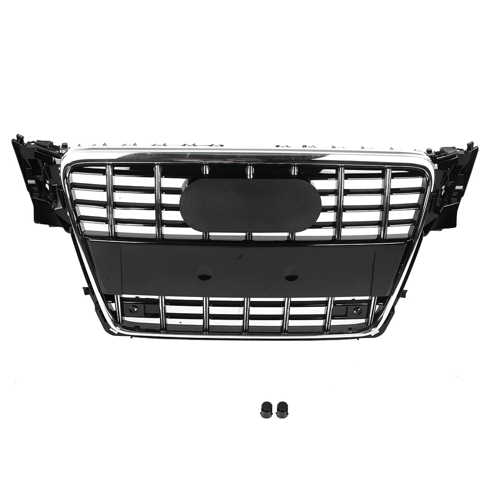

Front Bumper Mesh Hood Grill Grille Glossy Black Universal for Audi A4 S4 2008 2009 2010 2011 2012 For S4 Style New