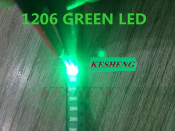 

Free Shipping SMD 1206 Green Led 1206 SMD LED Green super bright 1206 light-emitting diodes 560-575nm 70-200mcd 3.2*1.6mm 3000PZ