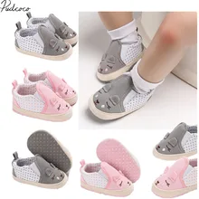 Новая Брендовая обувь для новорожденных мальчиков и девочек с объемными ушками; Повседневная Осенняя обувь без застежки из хлопка с рисунком; обувь для первых шагов 0-18 месяцев
