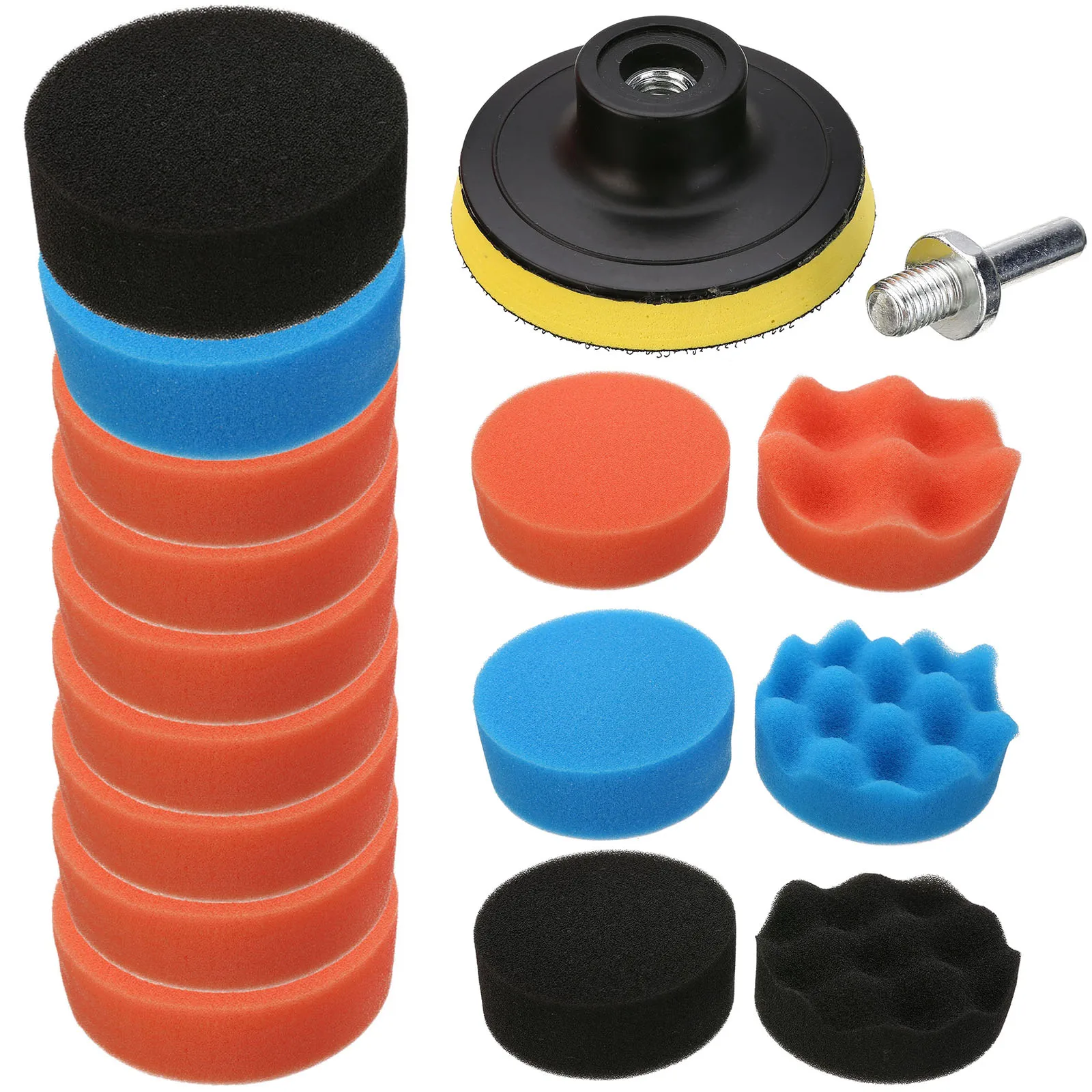 Mayitr 19pcs/set Car Polisher Polishing Pad Mixed Color 80mm 3" High Quality Sponge Car Foam