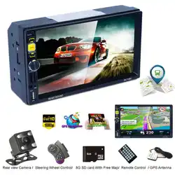 7 ''gps HD Mp3 Mp5 плеер стерео радио автомобиля bluetooth FM RDS функция быстрой зарядки зеркальная камера SWC пульт дистанционного управления