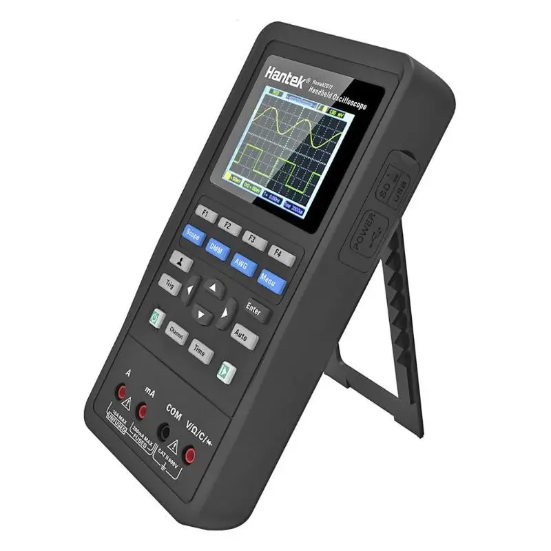 

Alloet 3 in 1 Digital Oscilloscope+Waveform Generator+Multimeter Portable USB 2 Channels 40-70MHz LCD Display Tester Meter Tool