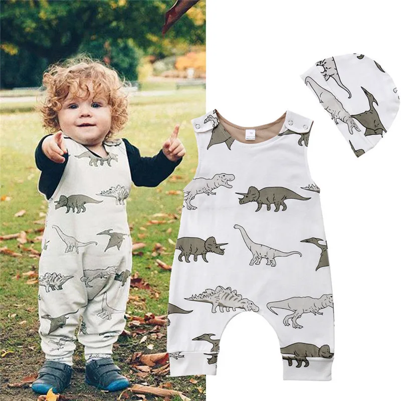 

Newborn Baby Boys Girls Clothes Geometry Hat round neck animal print sleeveless Romper 2pc cotton kids Toddler summer Outfits