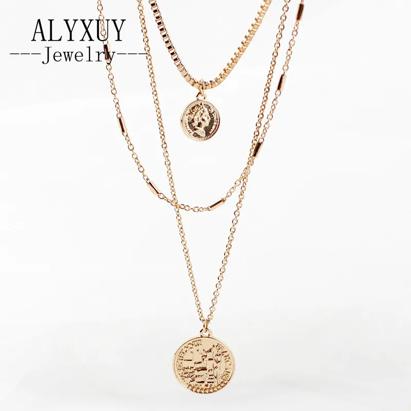 Новый Boho Золото Цвет Jewelry многослойные ожерелья Девы Марии кулон для женщин | Цепочки -32965563811