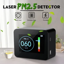 Портативный цифровой дисплей PM2.5 детектор лазерный датчик точный домашний монитор качества воздуха тестер литий-ионный аккумулятор диагностические инструменты