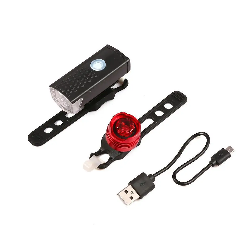 

Mountain Bike USB Rechargeable Waterproof Led Light Headlight Taillight 67g Easy to install without tools. Set