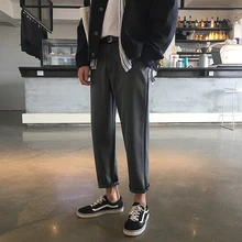 Летние мужские повседневные брюки с новым рисунком для отдыха, мужские классические брюки в западном стиле, брюки однотонные свободные брюки