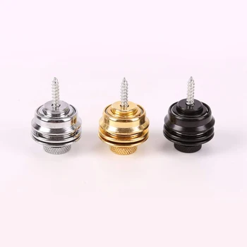 

3Pcs Guitar Strap Lock Set Heavy Duty Metal Button Strap Lock End Pins Hold Tight With Easy Remove Screw For Electric Acoustic