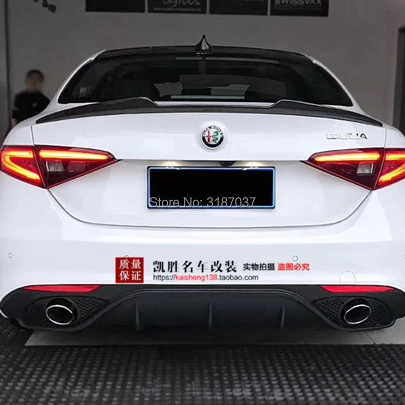 Спойлер для Alfa Romeo Giulia-, спойлер на заднюю крышу из углеродного волокна, крыло багажника, крышка для губ, автомобильный Стайлинг