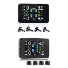 TPMS встроенные внешние датчики Солнечная зарядка автоматический Poweron Регулируемый температурный блок давления с 4 датчиками