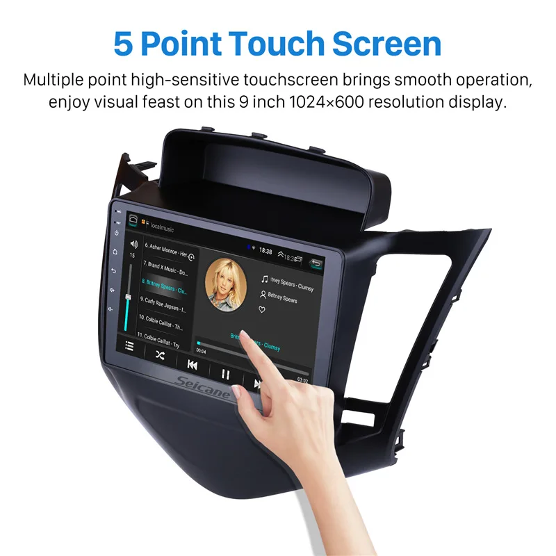 Cheap Seicane 2din Android 8.1 9 Inch Car DVD Multimedia Player For Chevrolet CRUZE 2012 2013 2014 2015 Quad-core 1024*600 GPS Wifi 2