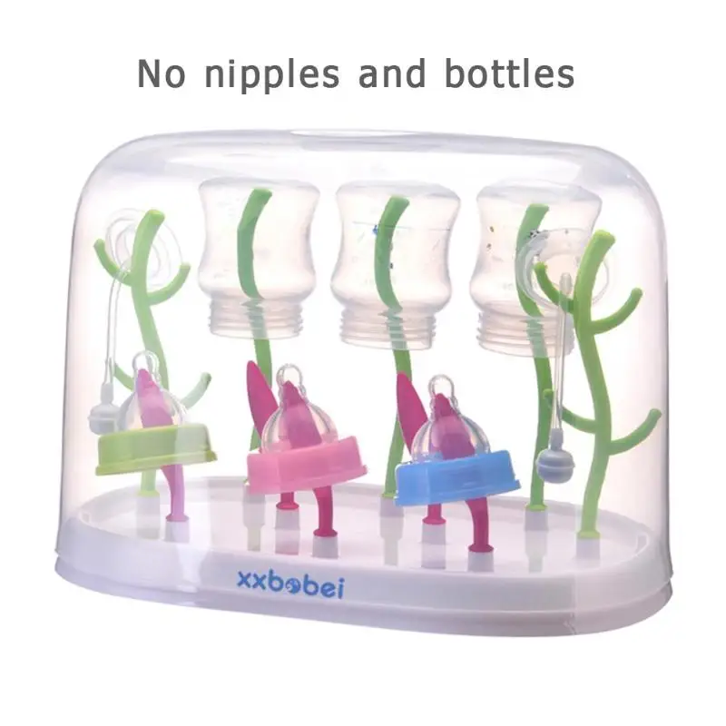 

Baby Feeding Bottles Drying Rack Infant Nipple Cleaning Storage Shelf Kids Tree Shape Multifunction Bottle Dryer Drainer Holder