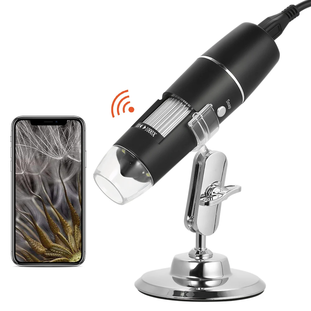 

USB Microscope 1000X Magnification Magnifier Digital Microscope Mini Stand Table Magnifier With 8 Led Light For IOS Android