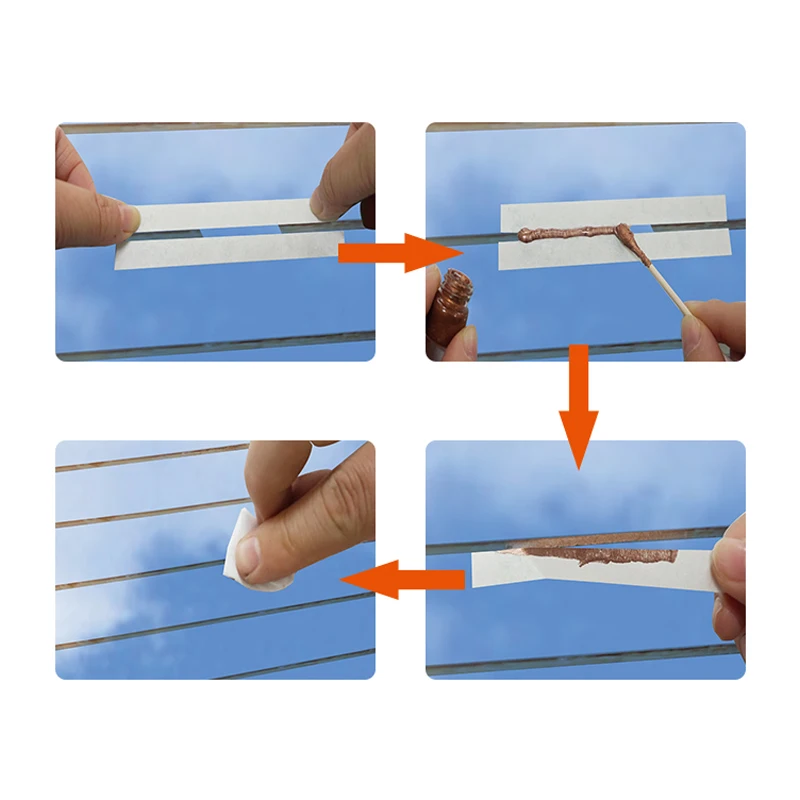 Visbella 12Kits/BOX DIY Rear Window Defogger Repair Kit Mist Line of Auto Glass Fix Broken Defogger Grid Lines Hand Tool Sets