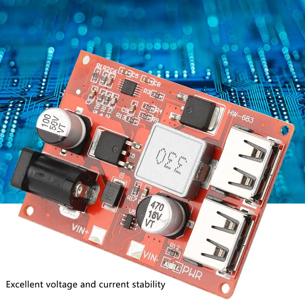 Двойной USB порт DC 6 V-40 V понижающий 5V стабилизированный модуль питания 3A для телефона планшета 150KHZ