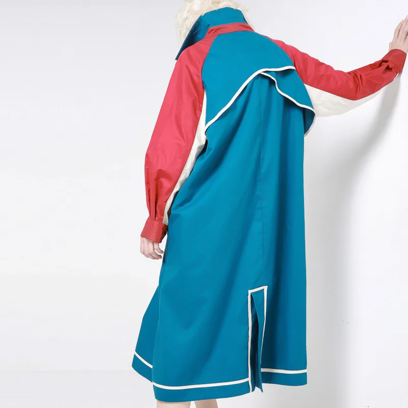 Pour Spéciale Mode Nouvelle Coat Patchwork 2018 Color Coupe breasted Picture vent Trench Single Bd465 Lâche Revers Offre À Femmes La ewq Vêtements f8pqZ