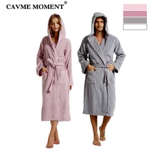 Халат из чесаного хлопка и махровой ткани с капюшоном, халат для женщин и мужчин, длинные халаты размера плюс, халаты для отелей, плотная длинная ночная рубашка для отдыха