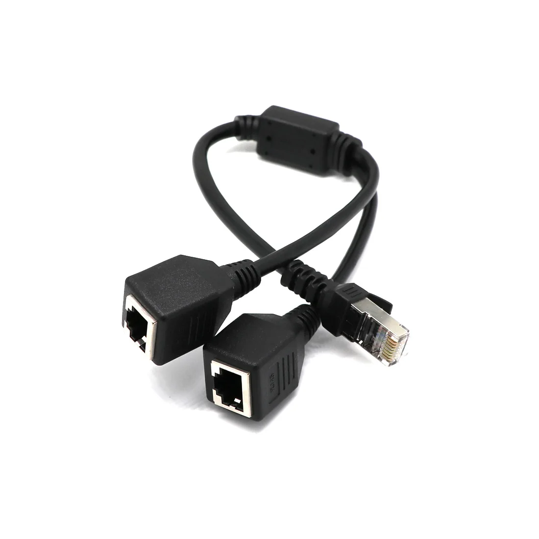 

25cm RJ45 Extension Y Shape Adapter Cable 2 Female to Male Splitter Adapter Cable Wire for Computer for Cat5/5e/6/7 LAN Ethernet