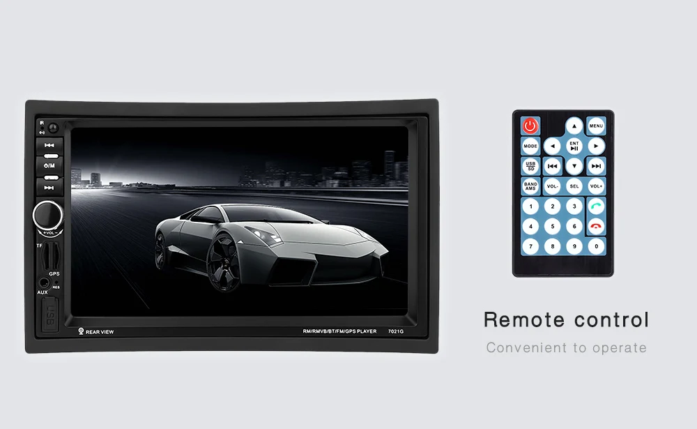 RU склад 7021G 7 ''Автомобильный мультимедийный плеер 2Din 1080P MP5 Bluetooth USB gps FM