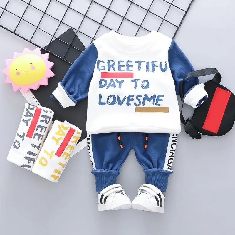 

Fashion Baby Boys Girls Cotton Clothing Suits Spring Autumn Children T-shirt Pants 2Pcs/Set Kids Sport Clothes Toddler Tracksuit