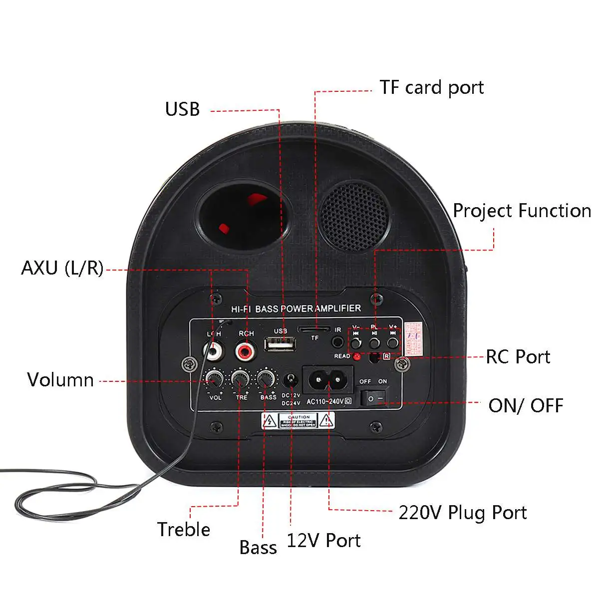 USB регулировки 12 V/24 V 220V автомобиль с дистанционным управлением по bluetooth Управление сабвуфер, Hi-Fi, бас Мощность усилитель Динамик совместимый Смартфон стол