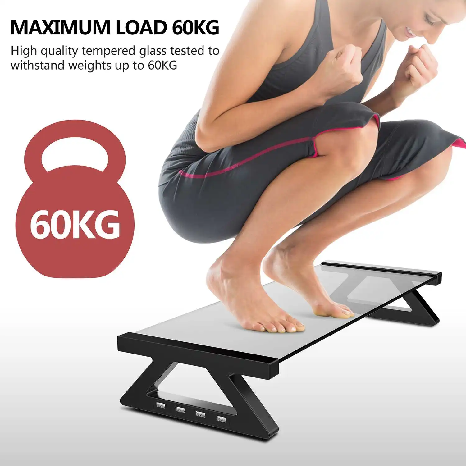  Computer Monitor Stand Multi-function Desktop Monitor Stand Computer Screen Riser Tempered Glass Pl