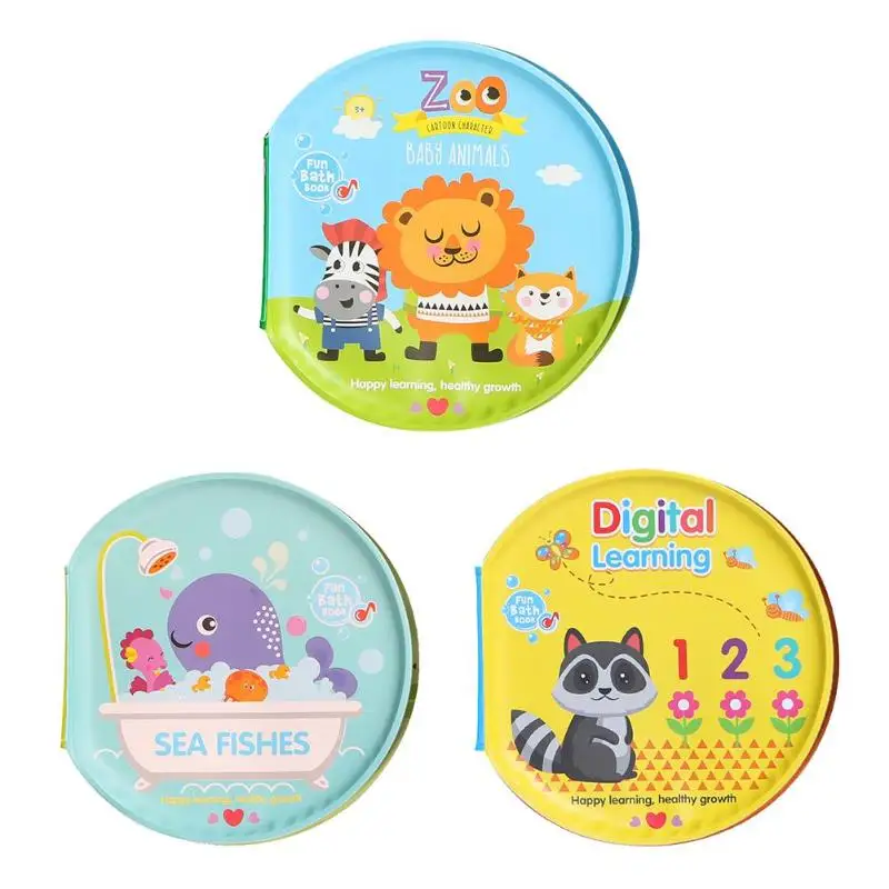 

Kid Early Learning Cloth Books with BB Device Baby Baby Bath Toys Erly Educational Toy Zoo Marine Number Cloth Book Waterproof