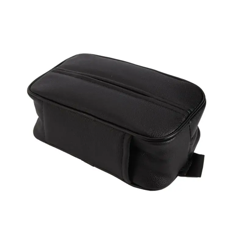 

PU Leather Car Tissue Box Hanging Style Tissue Box Elasticity Strap Home Invisible Zipper Card Holder Car Decoration Accessories