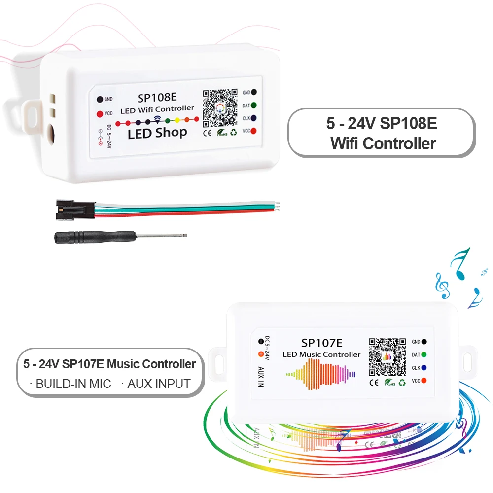 SP110E Bluetooth WS2811 WS2812B SP106E светодиодный музыкальный контроллер SP107E RGB/RGBW полноцветные