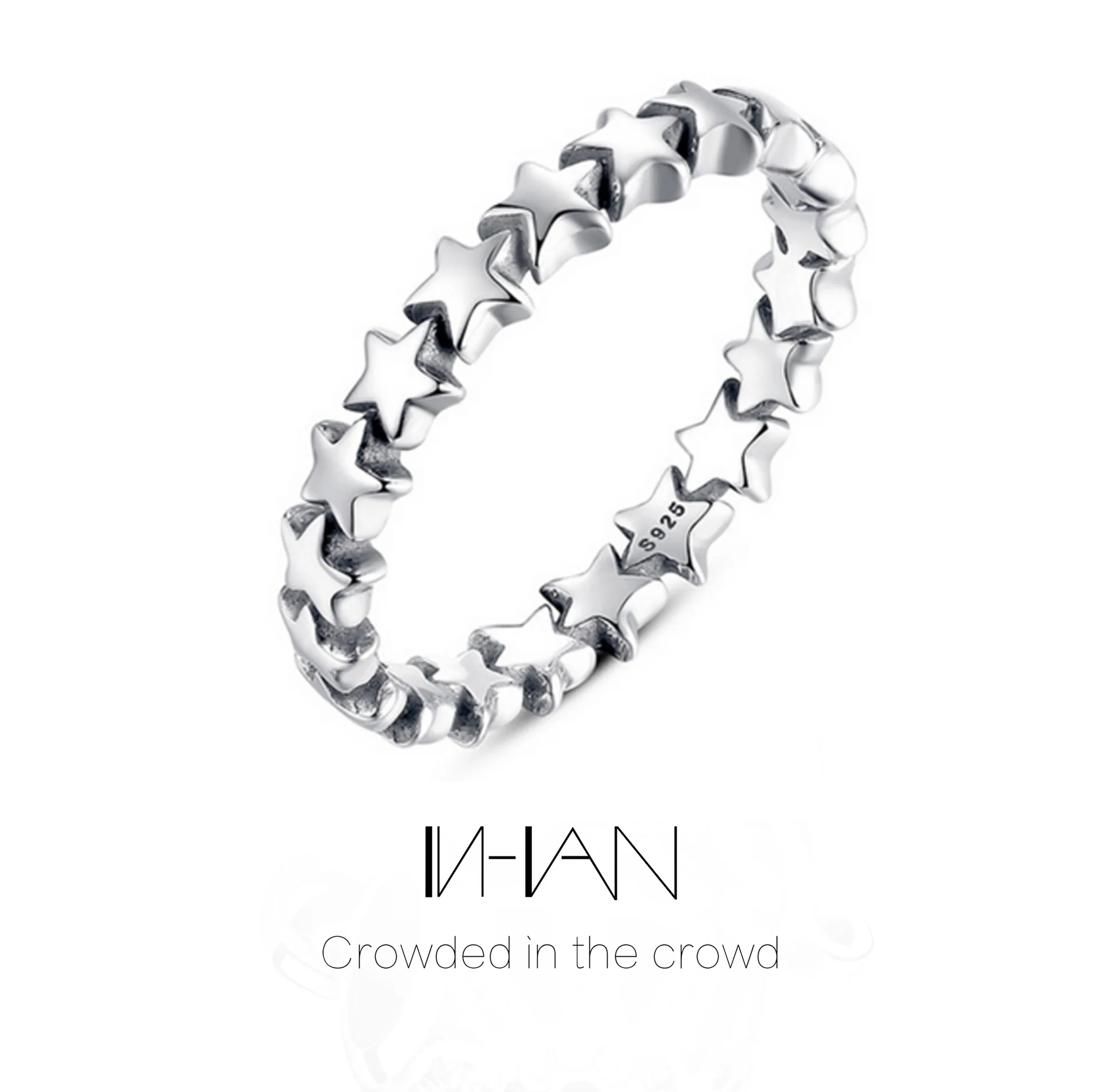 

Personalized Silver Plated S925 Ring Interstellar Pentagonal Star Ring