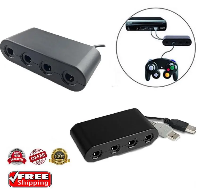 

Game Cube Controller Adapter for Nintendo Switch Wii U PC USB 4 Port