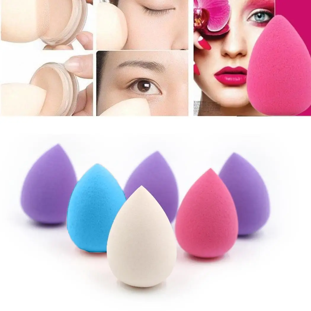 1 Pcs 4 Colors Water Drop Shape Soft Cosmetic Puff Portable Sponge