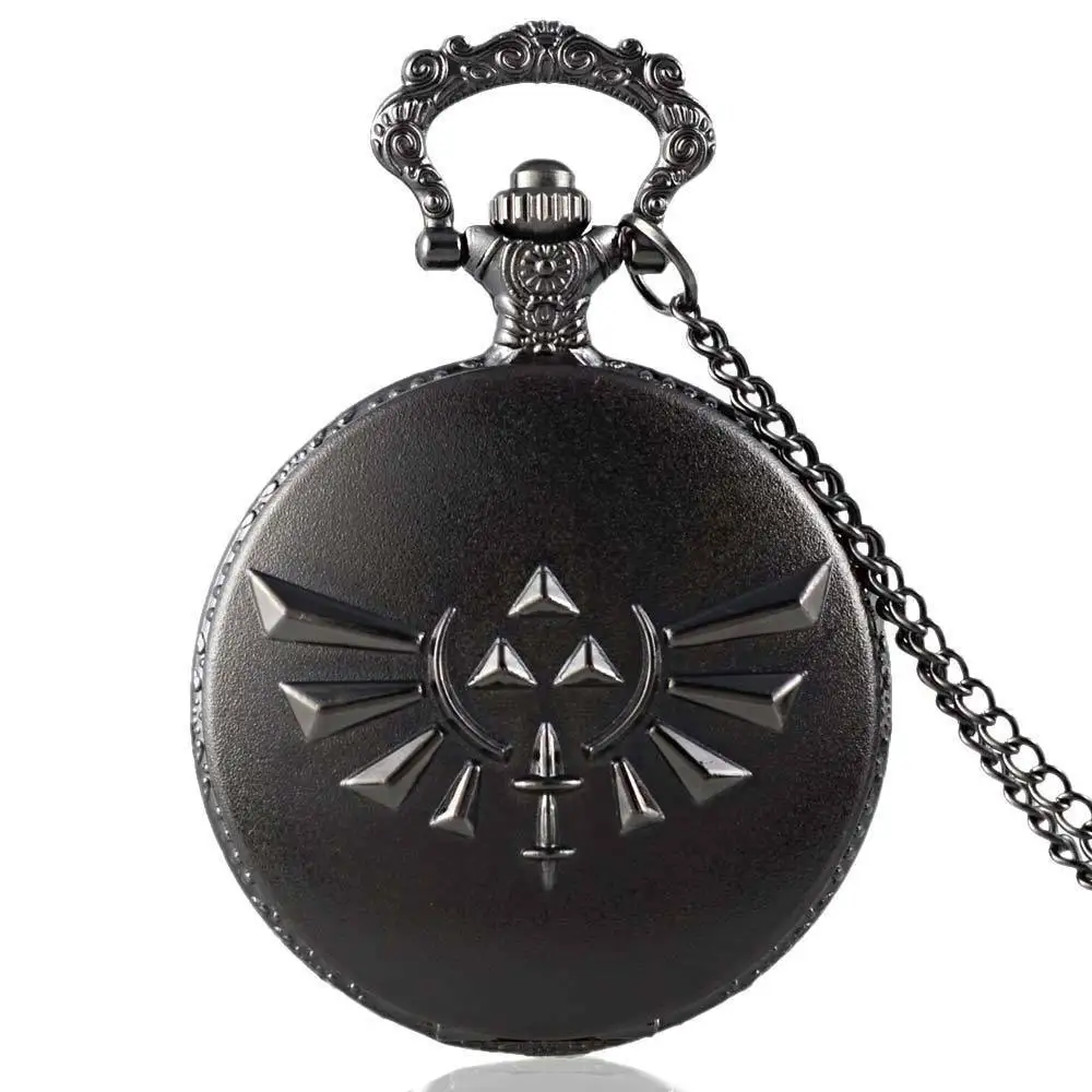 IBEINA Legend of Zelda чехол Кварцевые черные карманные часы ожерелье модный винтажный
