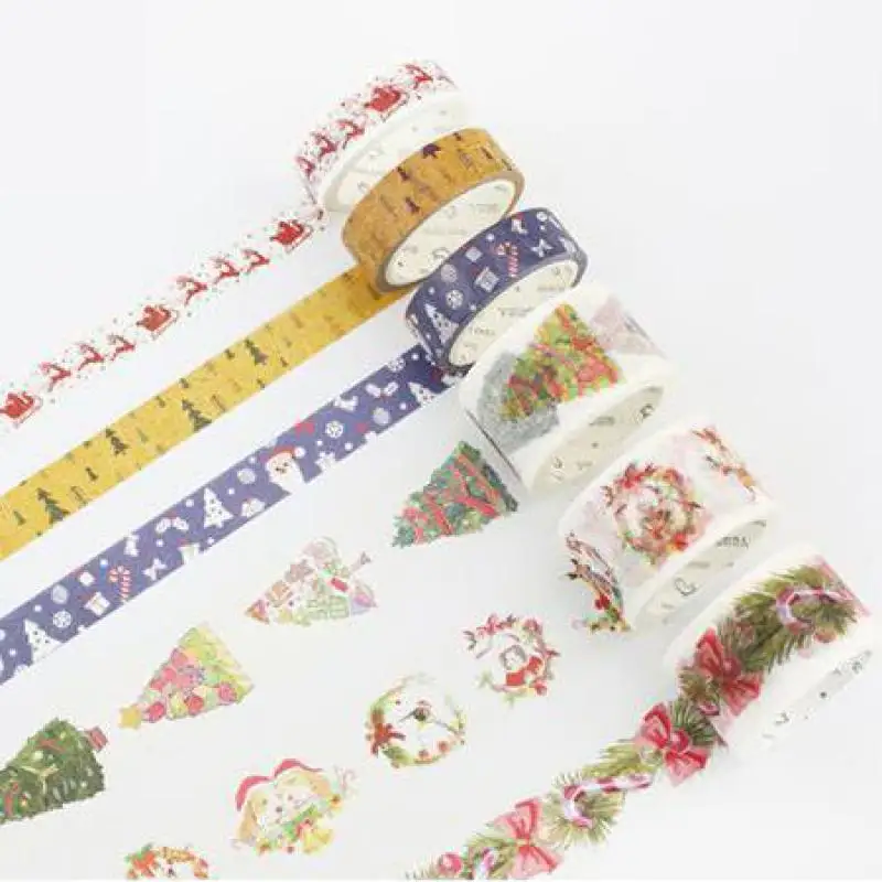 

Christmas Trees Merry Christmas Golding Decorative Postcard Washi Tape Adhesive Tape DIY Scrapbooking Sticker Label Masking Tape