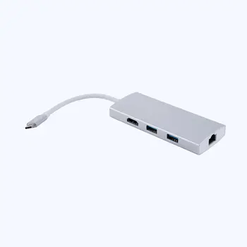 

USB-C Digital AV Multiport Hub with 4K HDMI, TF/SD Card Reader, 2 USB 3.0,Type C Charging and Gigabit Ethernet Adapter for 201