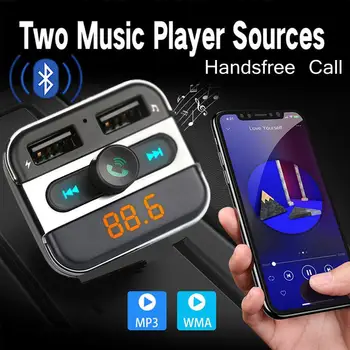 

TWISTER.CK Car Kit Bluetooth MP3 Player Handfree Call Wireless FM Transmitter Modulator with 5V 4.1A Dual USB TF Slot Voltage