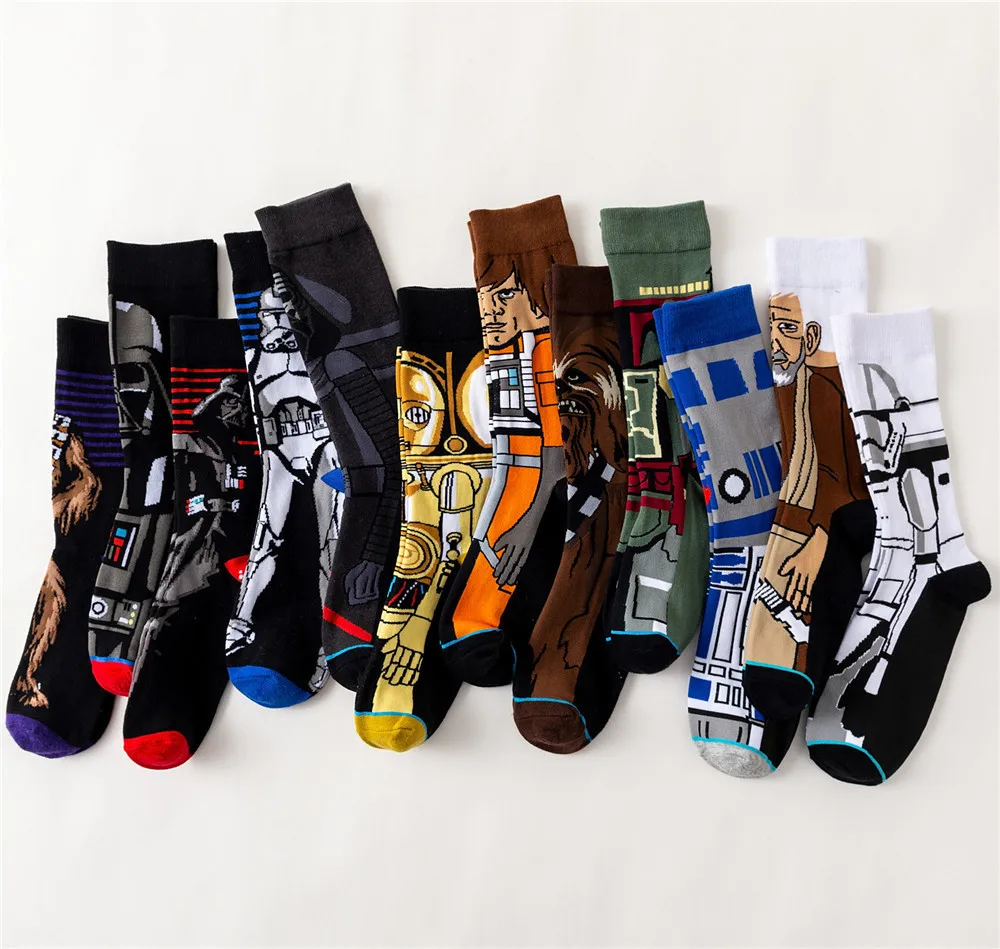 

Movie Star Wars Adult Men Crew Cotton Funny Long Happy Dress Sock High Quality New Casual Novelty Funny Sock Harajuku Hip Hop