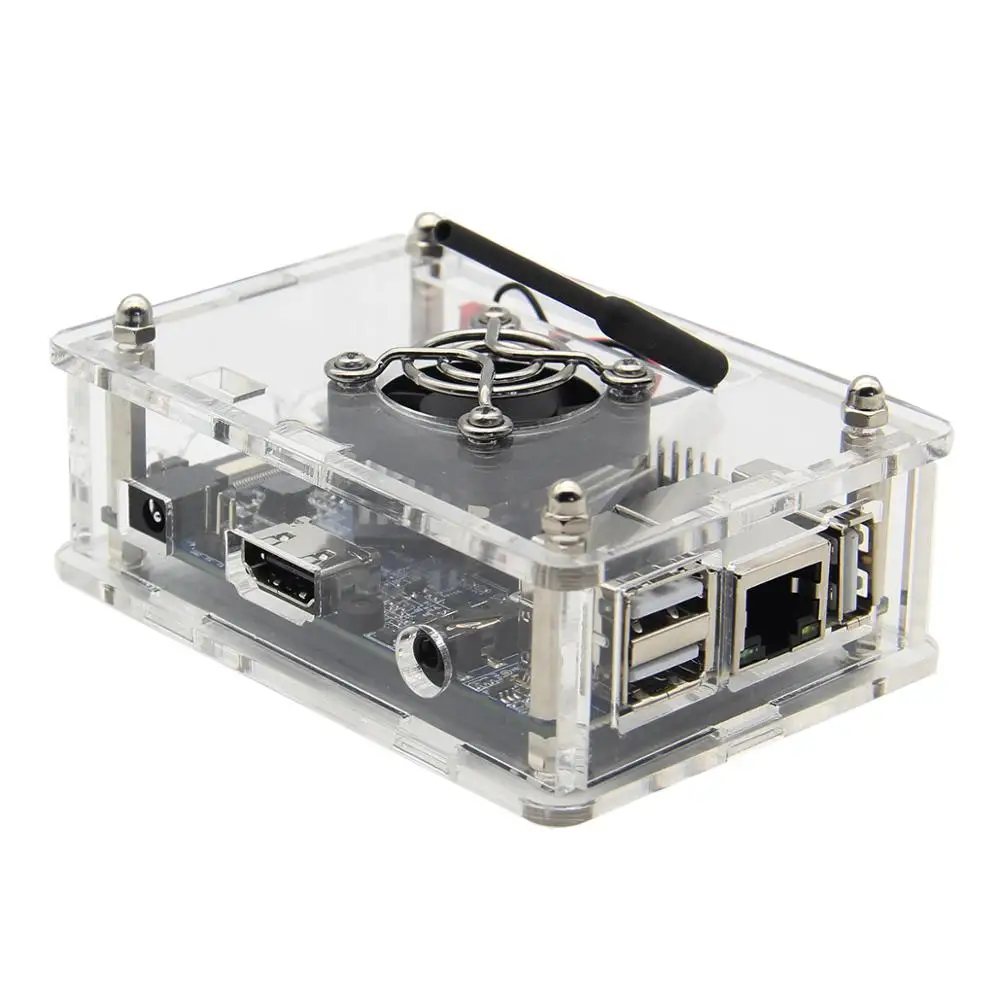 البرتقال بي PC/PC2/PC زائد الاكريليك حالة ، حالة + 5 V 3A امدادات الطاقة/محول + التبريد مروحة + غرفة التبريد كيت البرتقال بي كاتب كيت