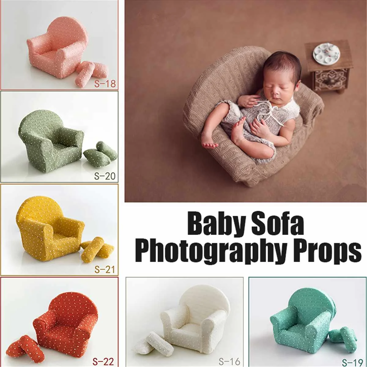 

Mini Sofa Chair Decoration Newborn Baby Photography Props Posing Fotografia Accessories Infantil Studio Shooting Props