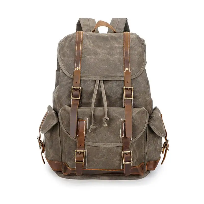 

MISS M Nubuck Canvas Bag Large Capacity Travel Backpack For Men Retro Waterproof Canvas Laptop Bagpack Men's Weekend Duffle Bags