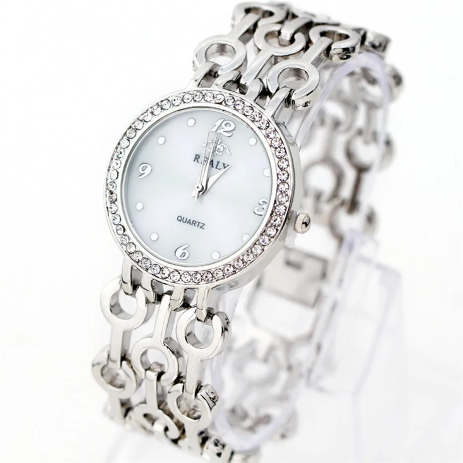 

Quartz Wristwatch Women's Analog Display Female Watch Stainless Steel Band Bangle Watch Bracelet Watches for Women