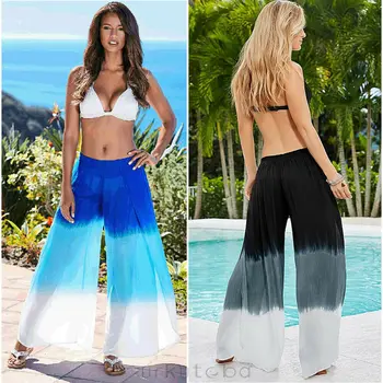 

New Women Ladies Fashion Casual Leisure Long Pants Loose High Waist Wide Leg Pants Beach Trousers