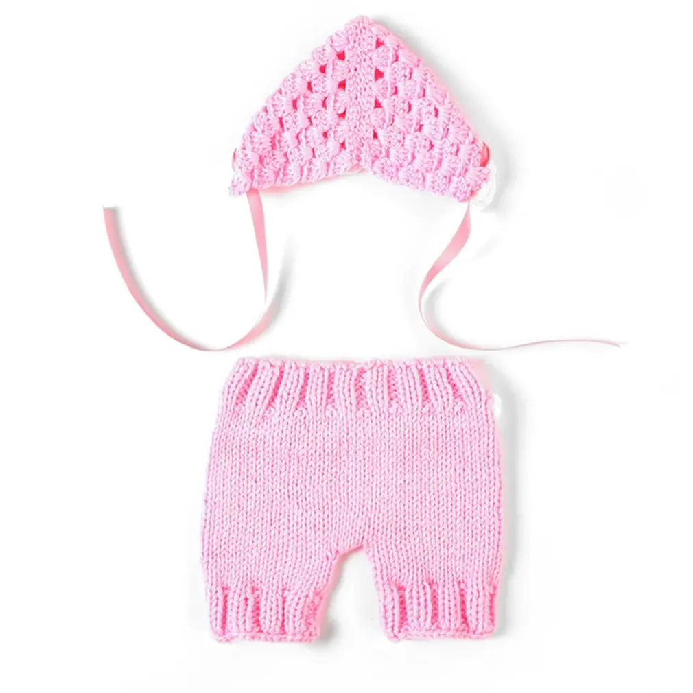 

Newborn Baby Photography Props Crochet Wool Outfits Shorts Hat Set for Boys Girls Photography Costume Photo Accessories