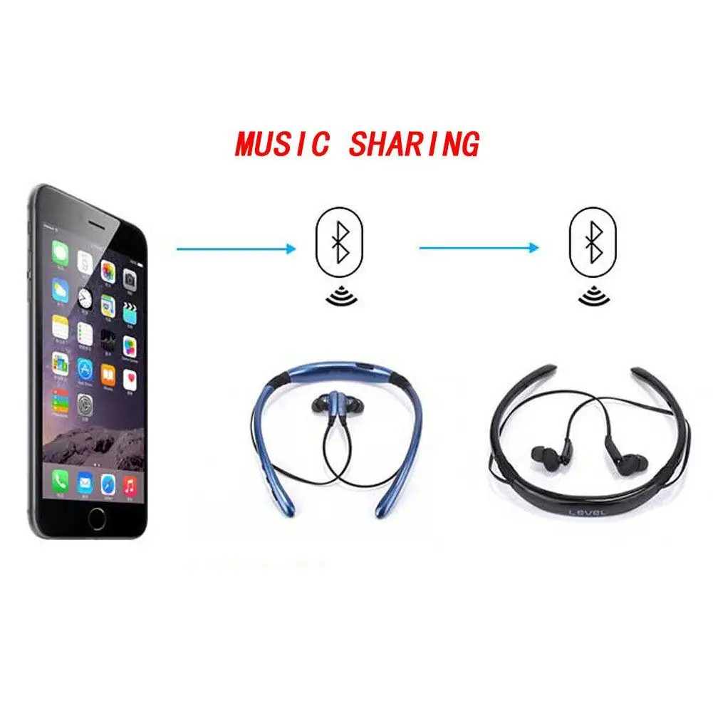 Bluetooth Wireless Headphones Neckband Headset w Mic Handsfree Call for Cell Phones iPhone XS XR X 8Plus Huawei Nokia