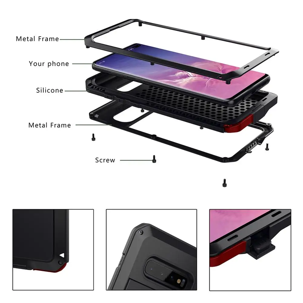 Роскошный Алюминиевый Чехол для Samsung galaxy S10 PLUS/s10E/s9/S8/S7/note10 S20 plus металлический